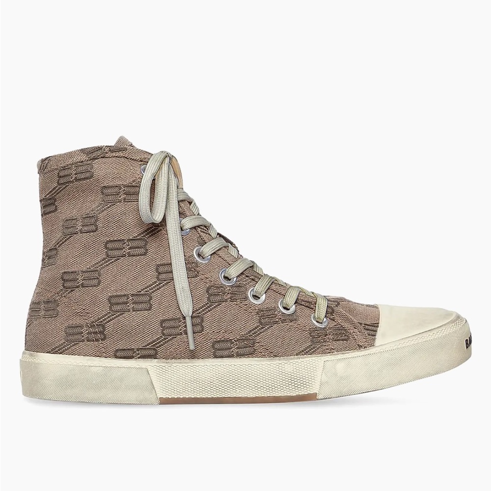 men's size 9 BALENCIAGA Paris High-Top BB Monogram Sneakers New No Box